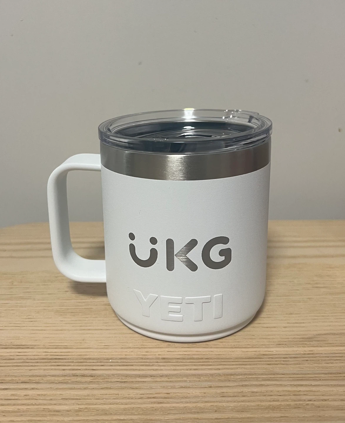 Yeti 14oz White Mug with UKG logo