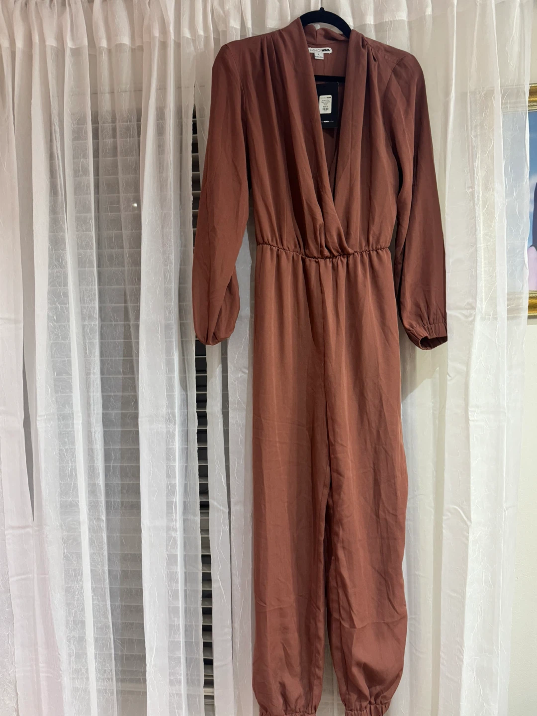 Fashion Nova Brown Jumpsuit - Size L