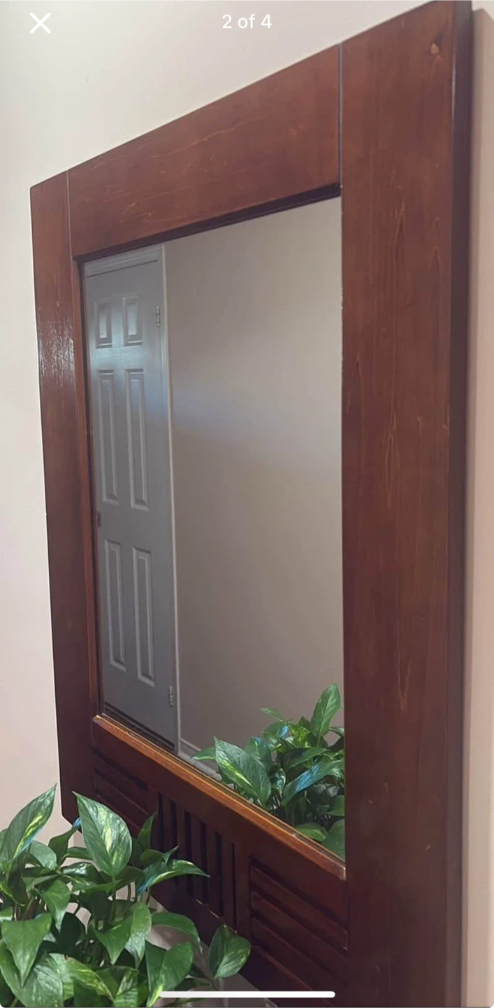 Wood Hallway Table with Mirror - photo 2