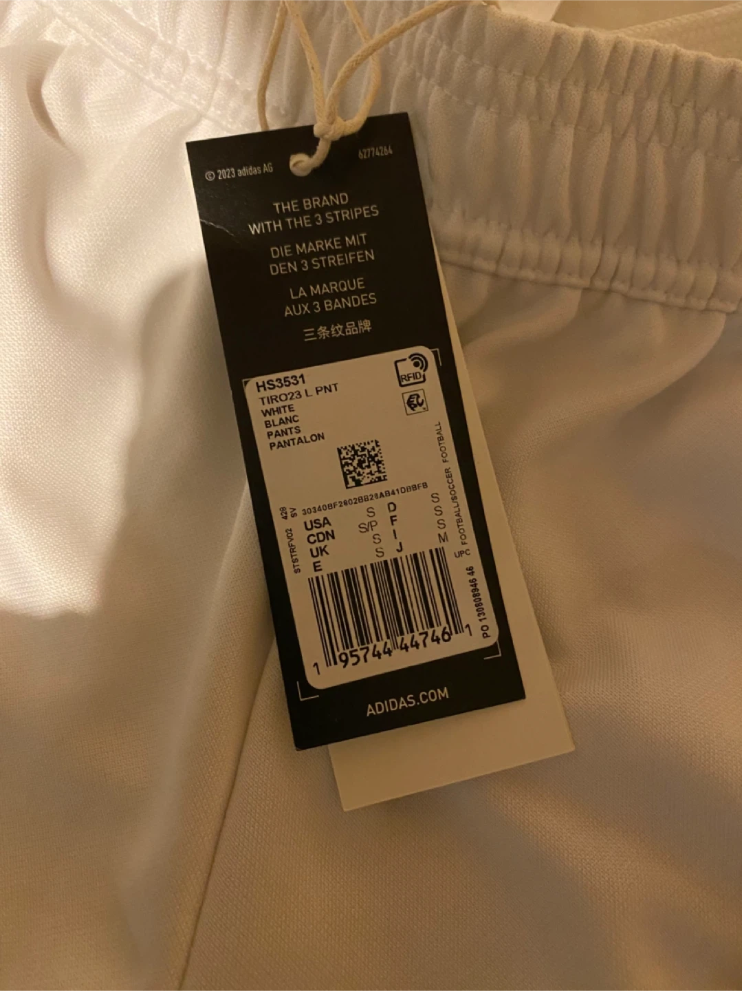 Adidas Tiro23 Training Pants - White - Size men small - New - photo 4