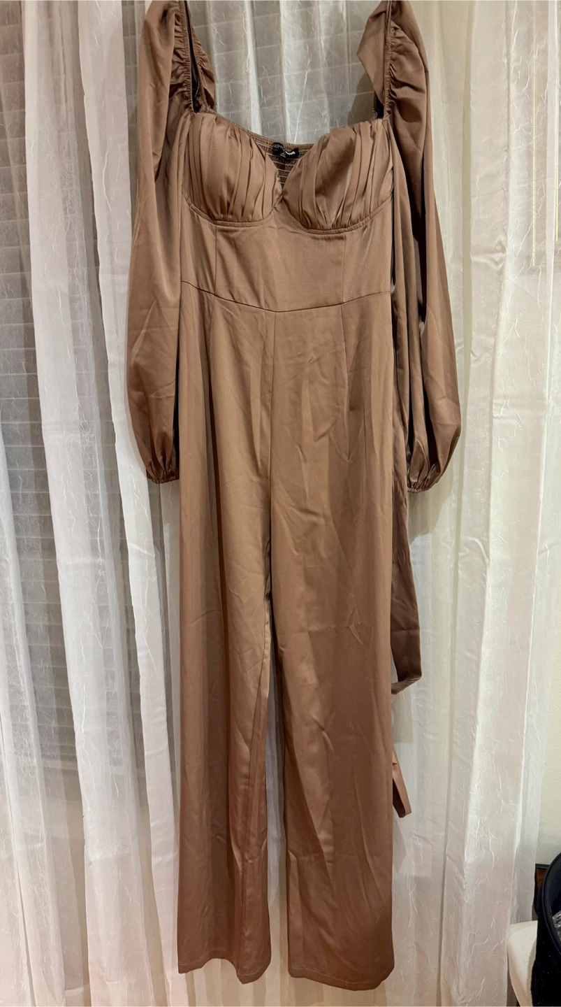 Fashion Nova Brown Jumpsuit - Size L