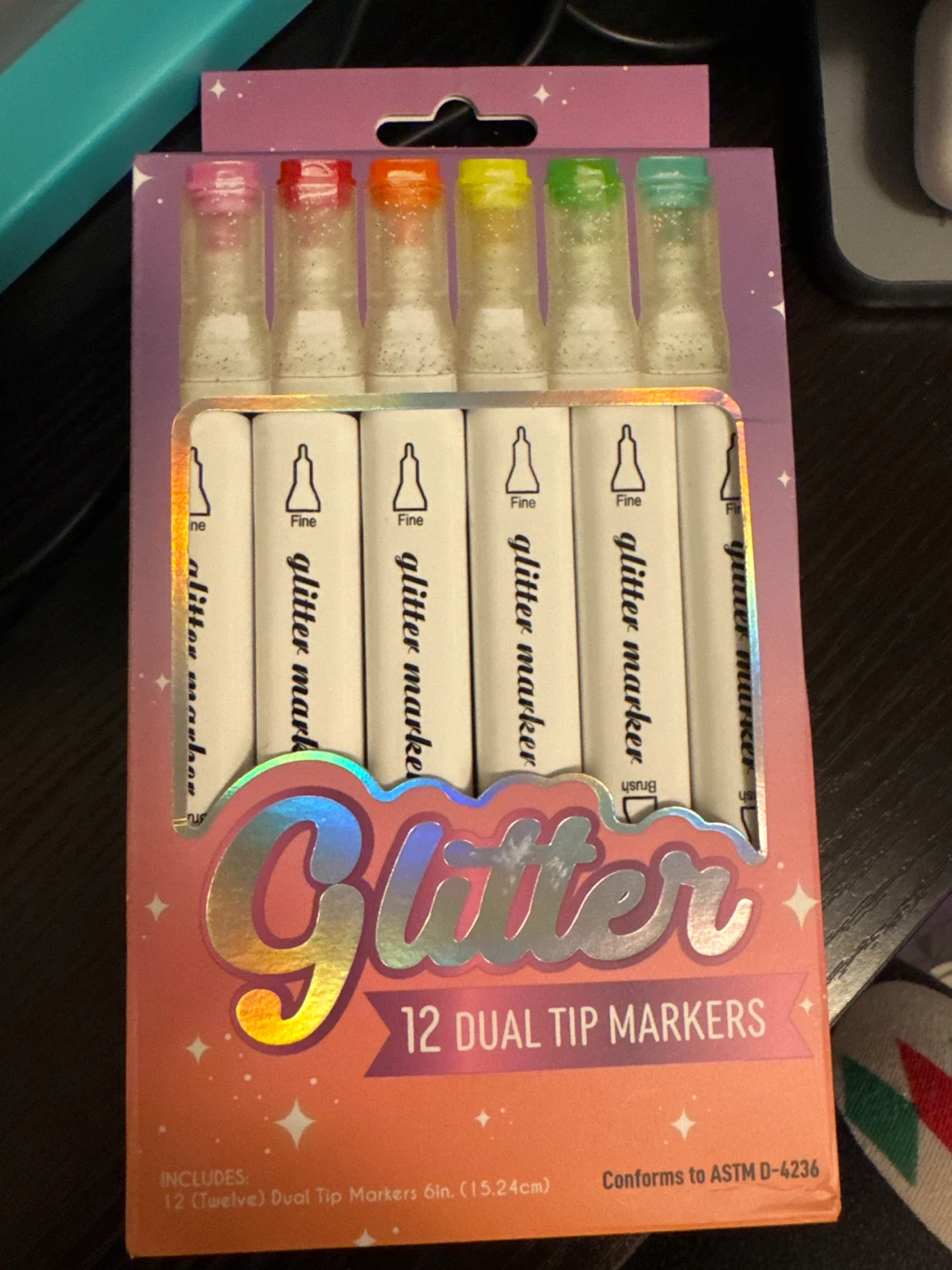 Glitter 12 Dual Tip Markers - New!