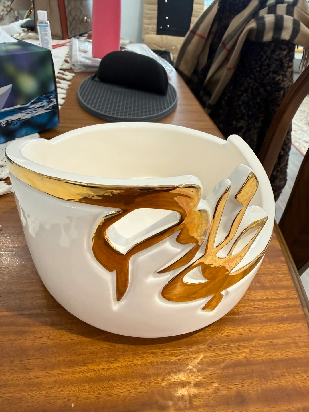 Decorative Bowl - White & Gold Accent - photo 3