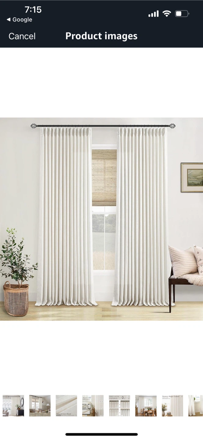 NEW-Twodrapes Natural Linen Blend Curtains 40x90 - photo 2