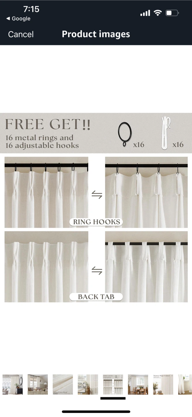 NEW-Twodrapes Natural Linen Blend Curtains 40x90 - photo 4