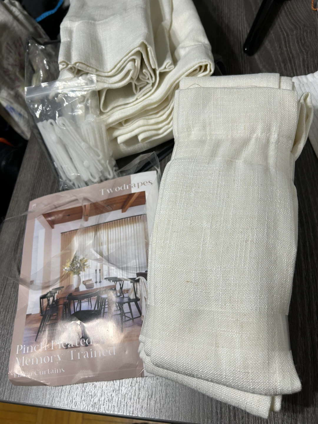 NEW-Twodrapes Natural Linen Blend Curtains 40x90