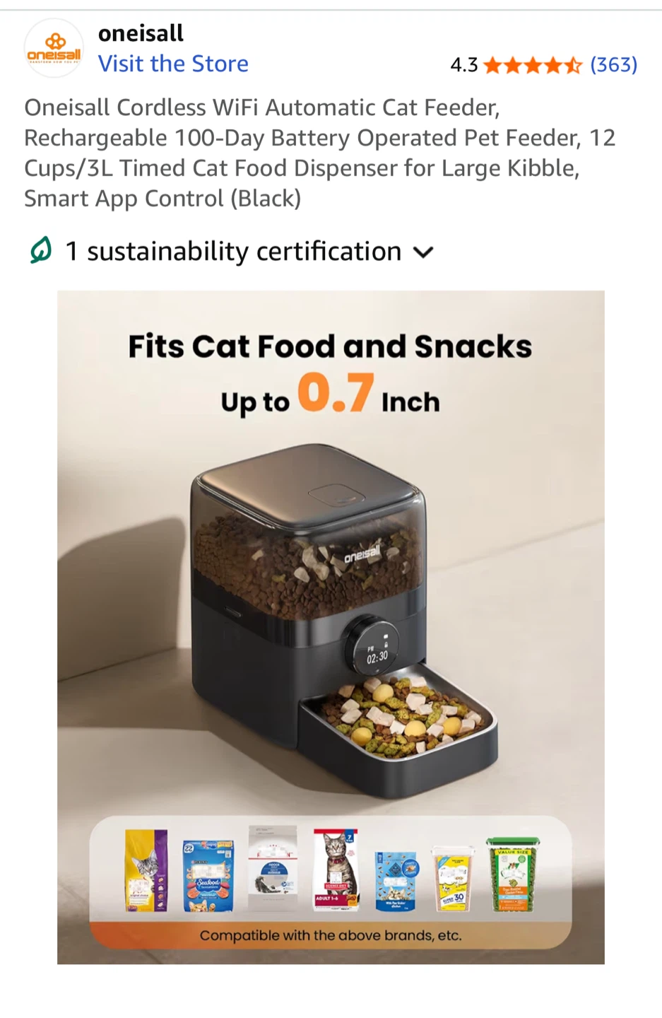 Oneisall Automatic Cat Feeder - photo 5