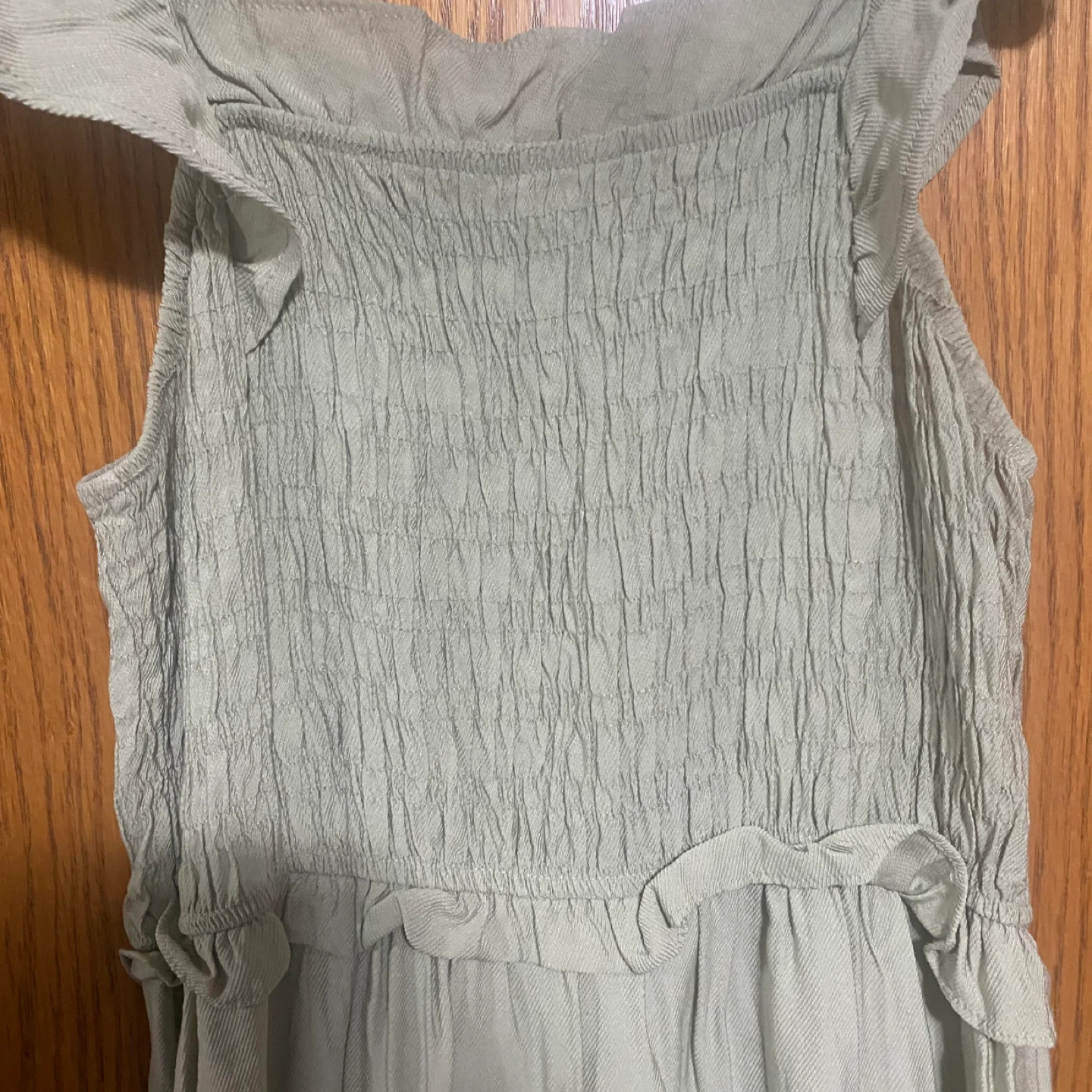 Beautiful sage green ruffle sleeve maxi dress - photo 4