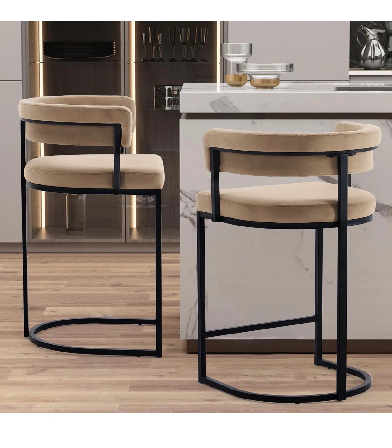 Barrel Back Design Bar Stool