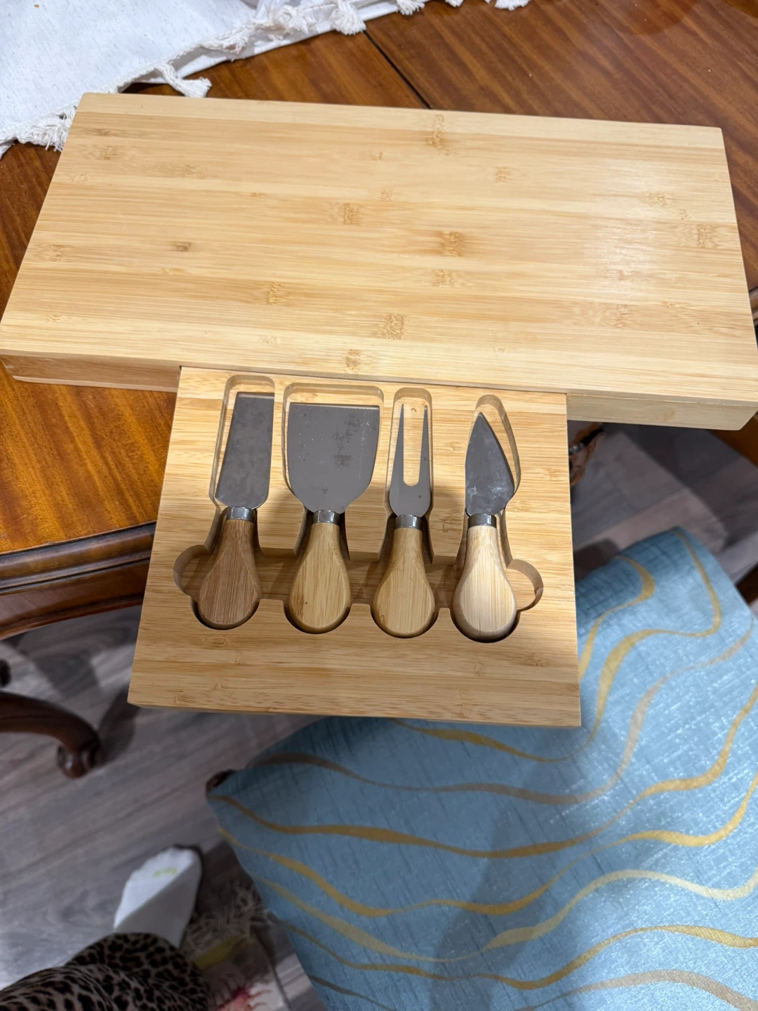 Bamboo Cheese Board & Knife Set - photo 4