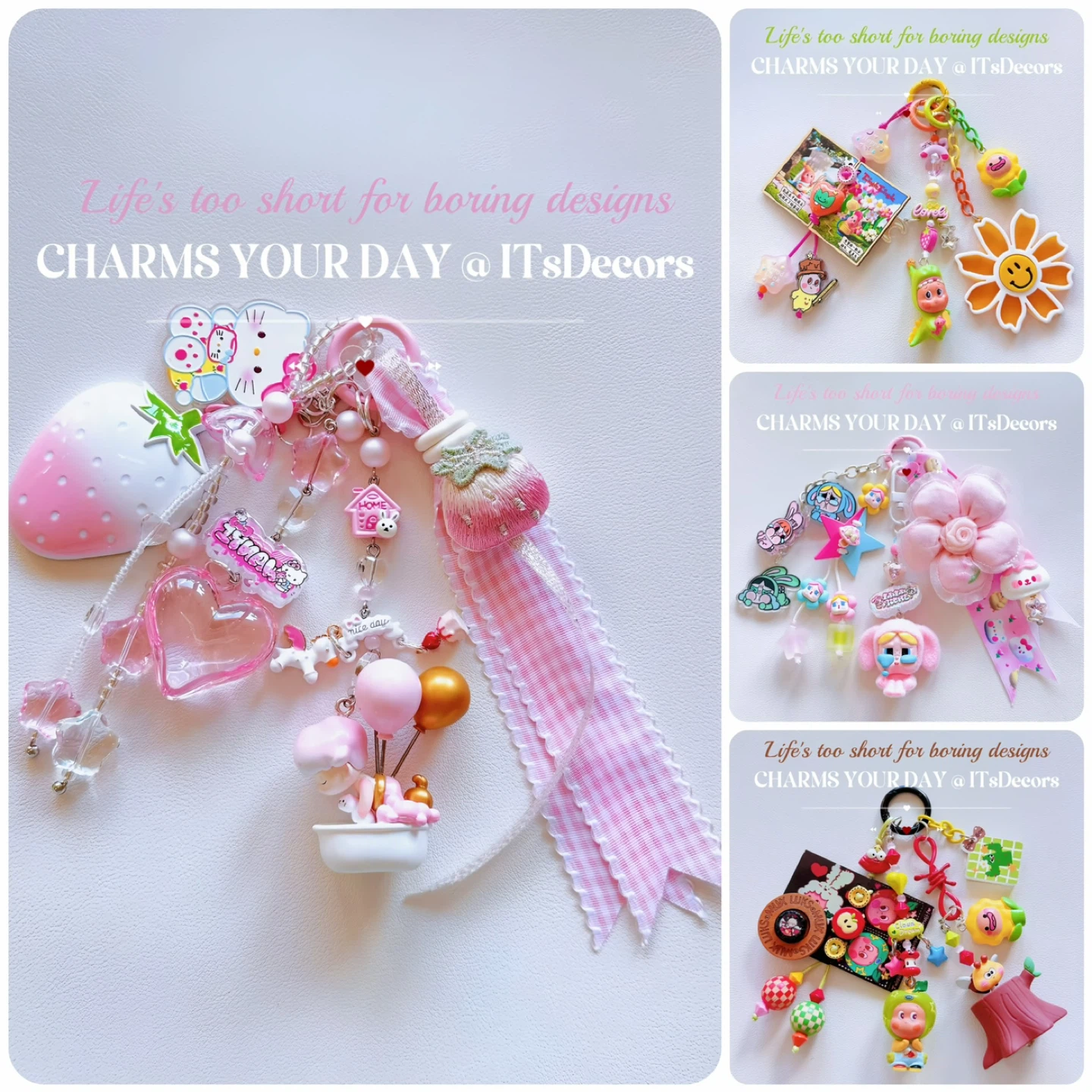 Bag Charm with Popbeans, Handmade Beaded Key Chain, Gift For Her