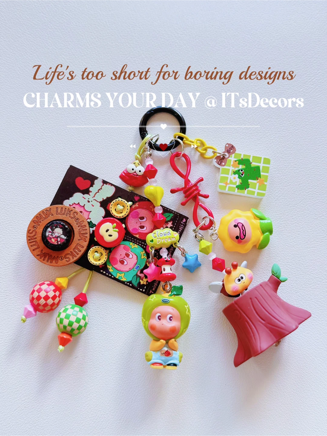 Bag Charm with Popbeans, Handmade Beaded Key Chain, Gift For Her - photo 5