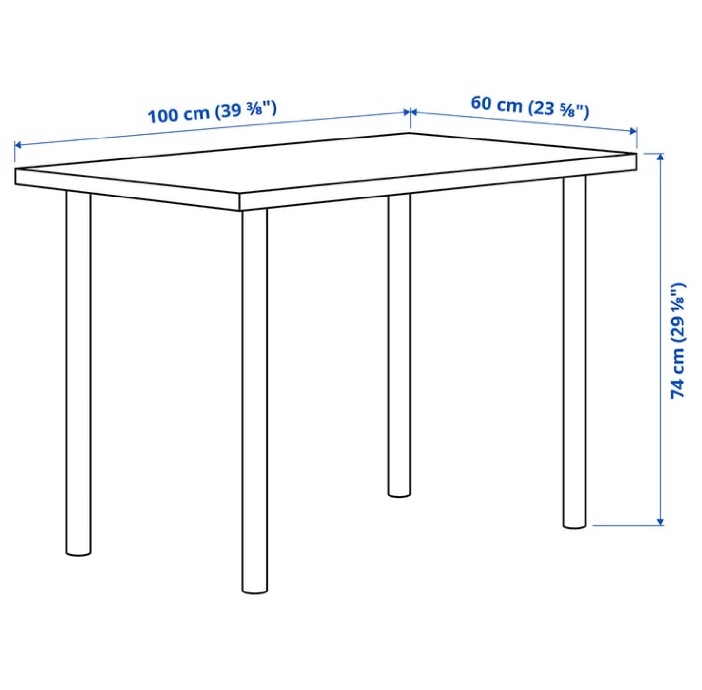 IKEA LINNMON / ADILS White Table 100x60 cm - photo 2