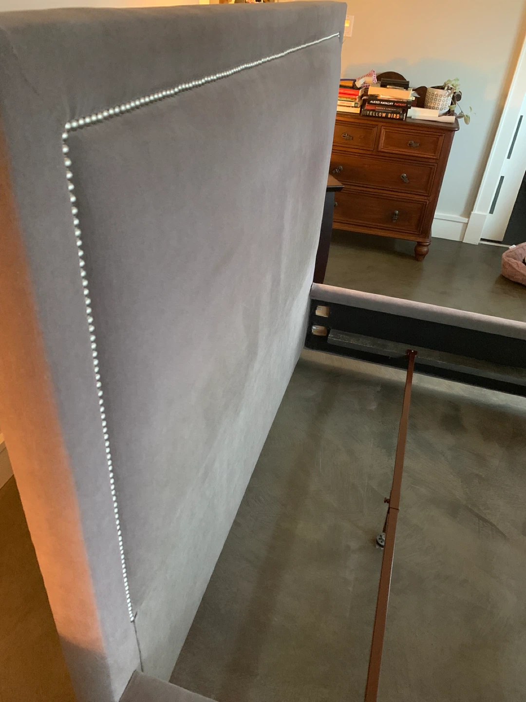 Upholstered Queen Bed Frame - Grey