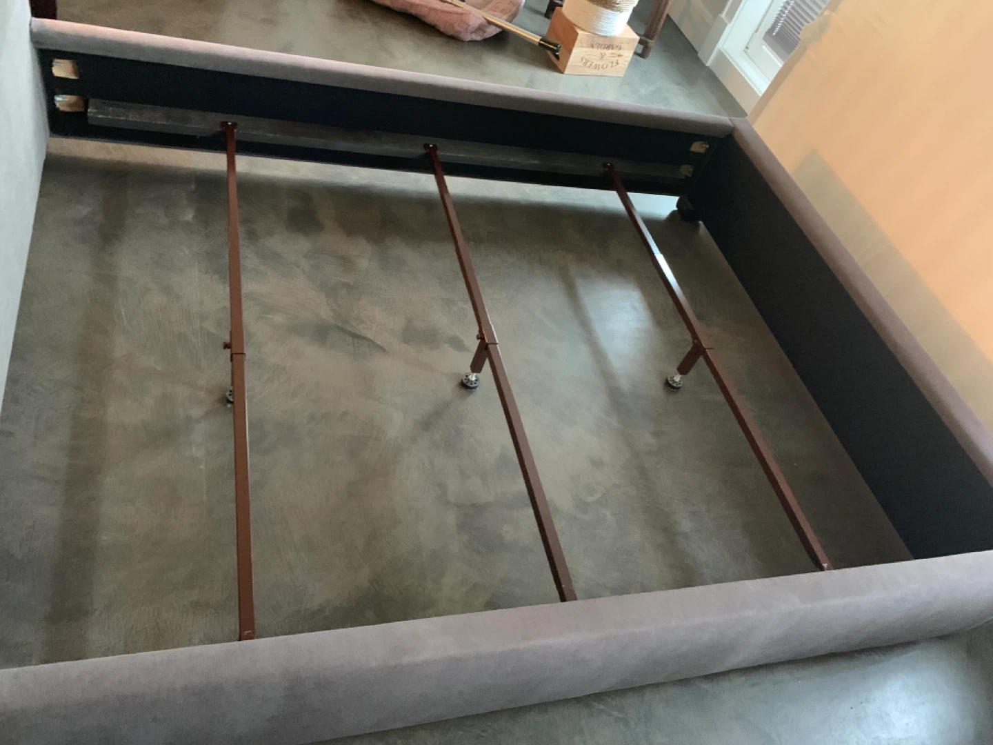Upholstered Queen Bed Frame - Grey - photo 3