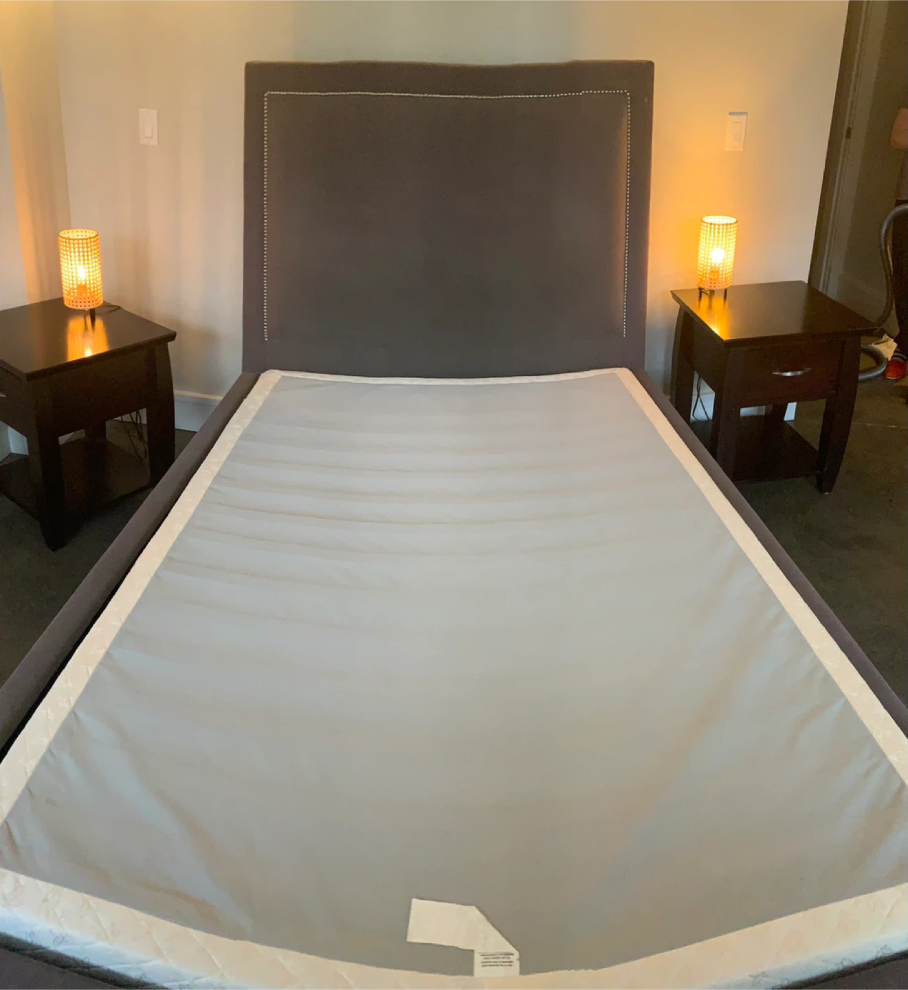 Upholstered Queen Bed Frame - Grey - photo 2