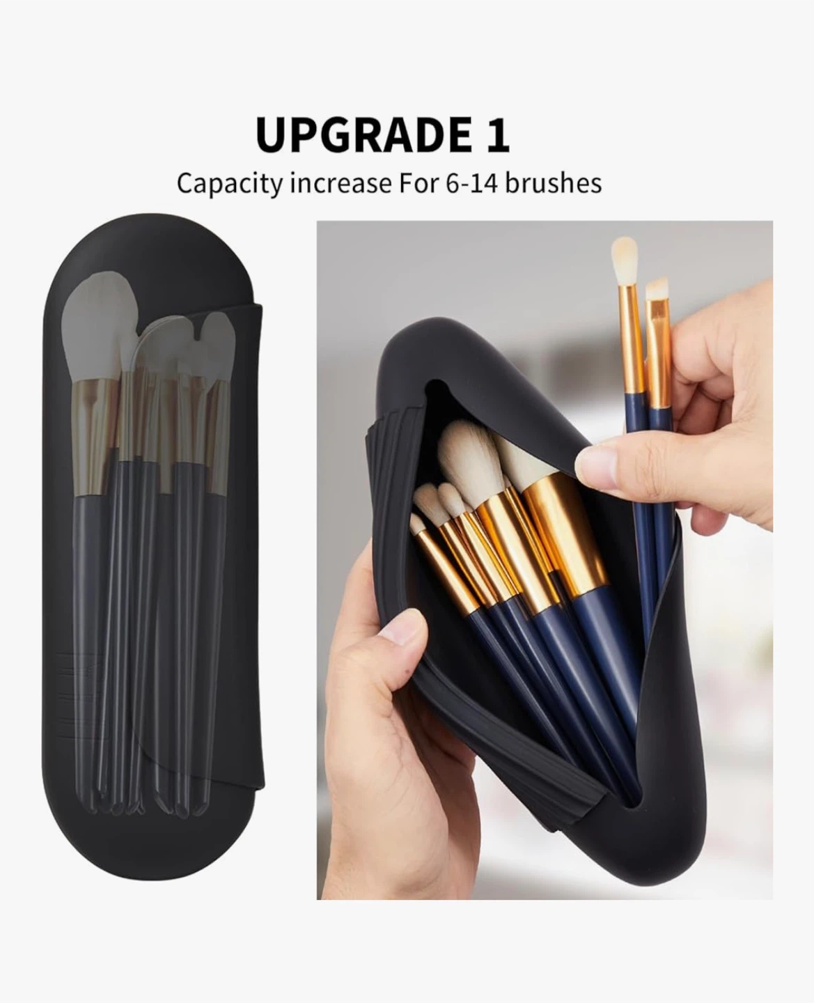 Black Makeup Brush Holder Case - photo 2