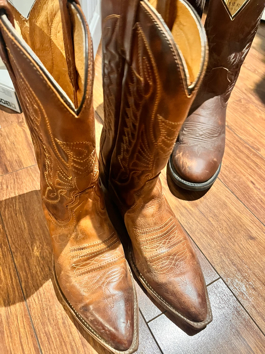 Cowboy Boots Brown Leather Size 7.5