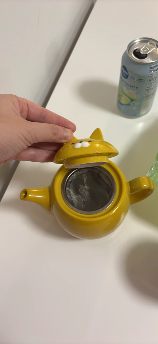 Yellow Cat Teapot with Infuser - photo 2