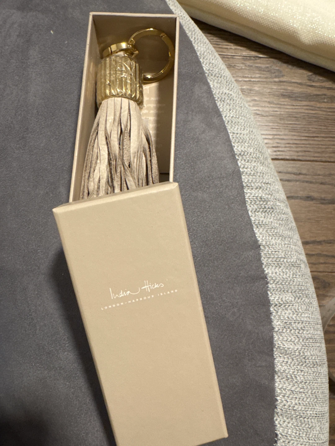 India Hicks Tassel Keyring in Box