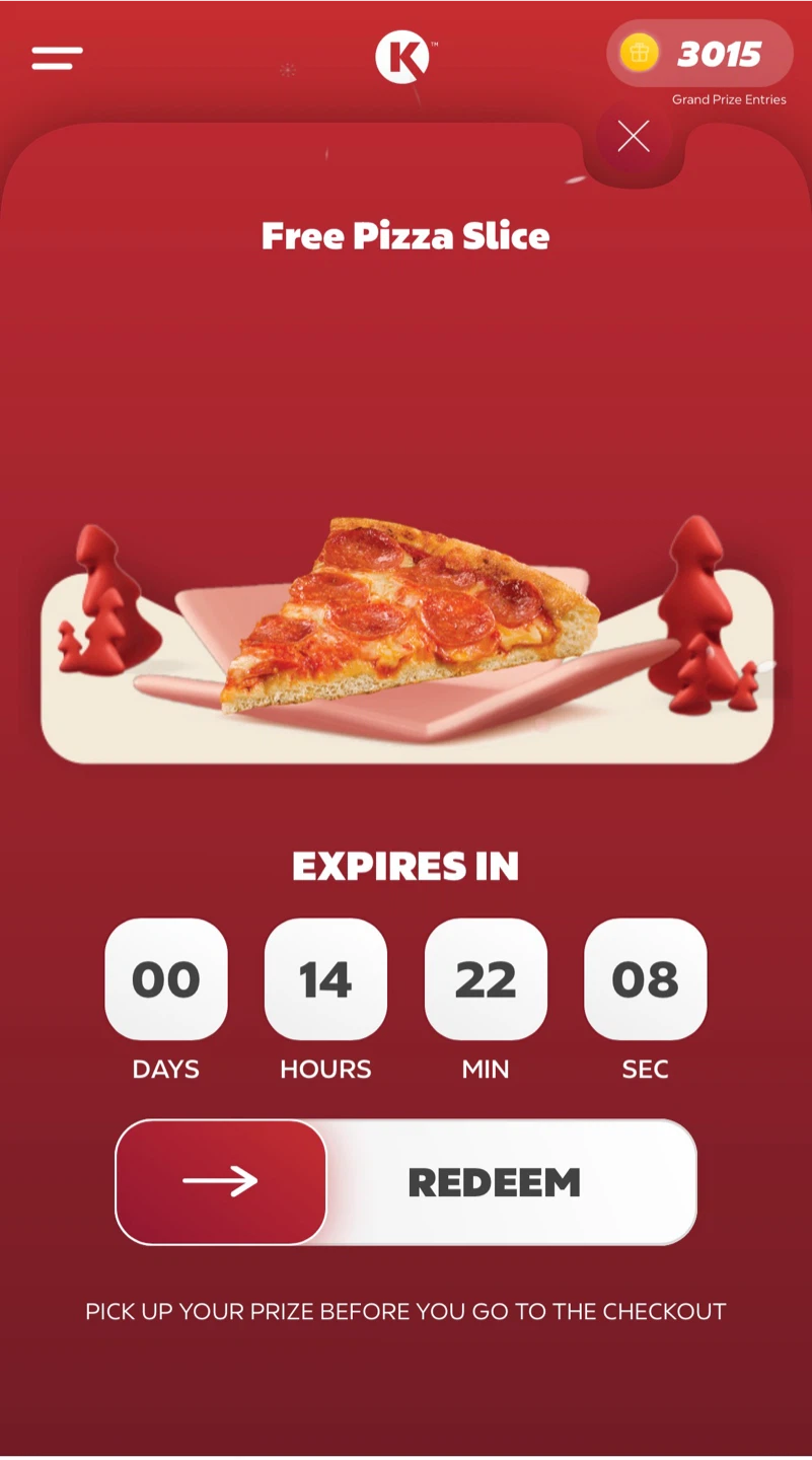 Free Circle K Pizza Slice Voucher 🍕🥕🧡 🎁