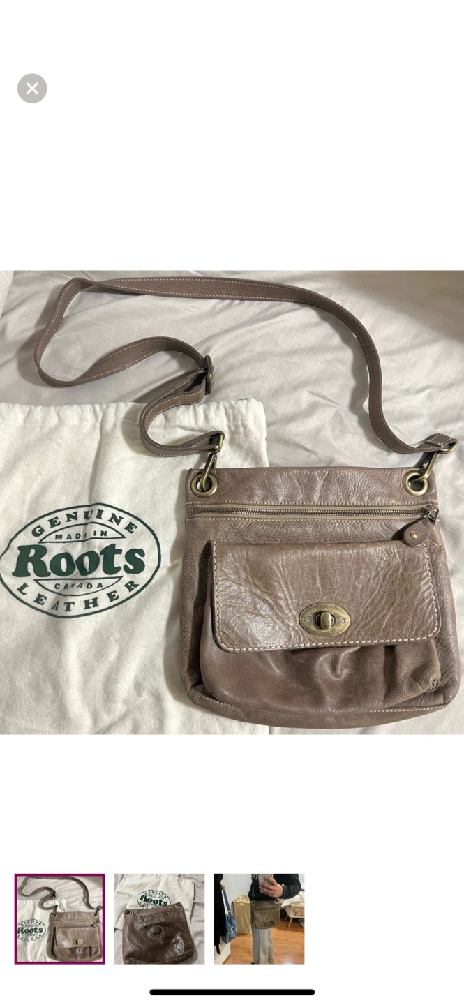 Roots Genuine Leather Crossbody Bag