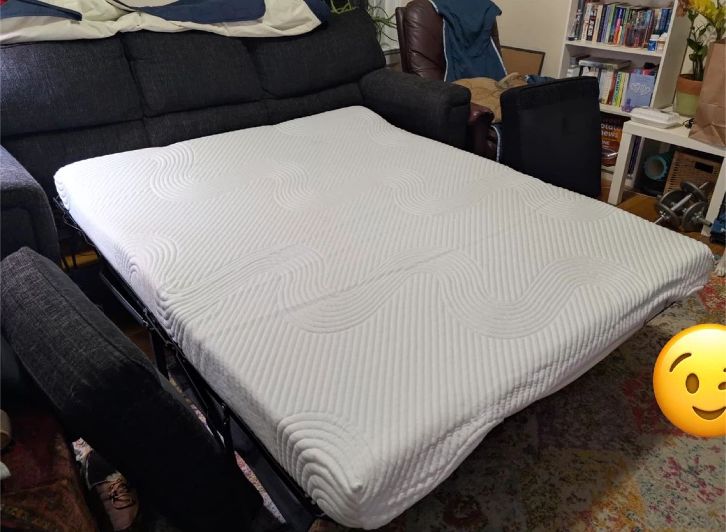 Dark Gray Three-Seat Sofa from Bob’s with sleeper - photo 5