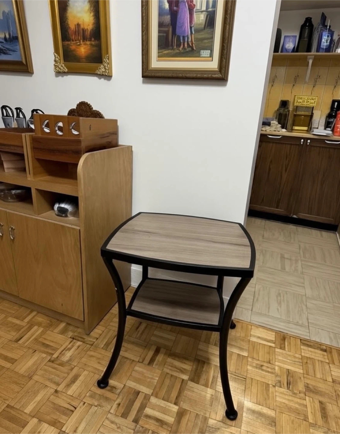 Coffee & Side End Table | Metal Frame with Wood Top