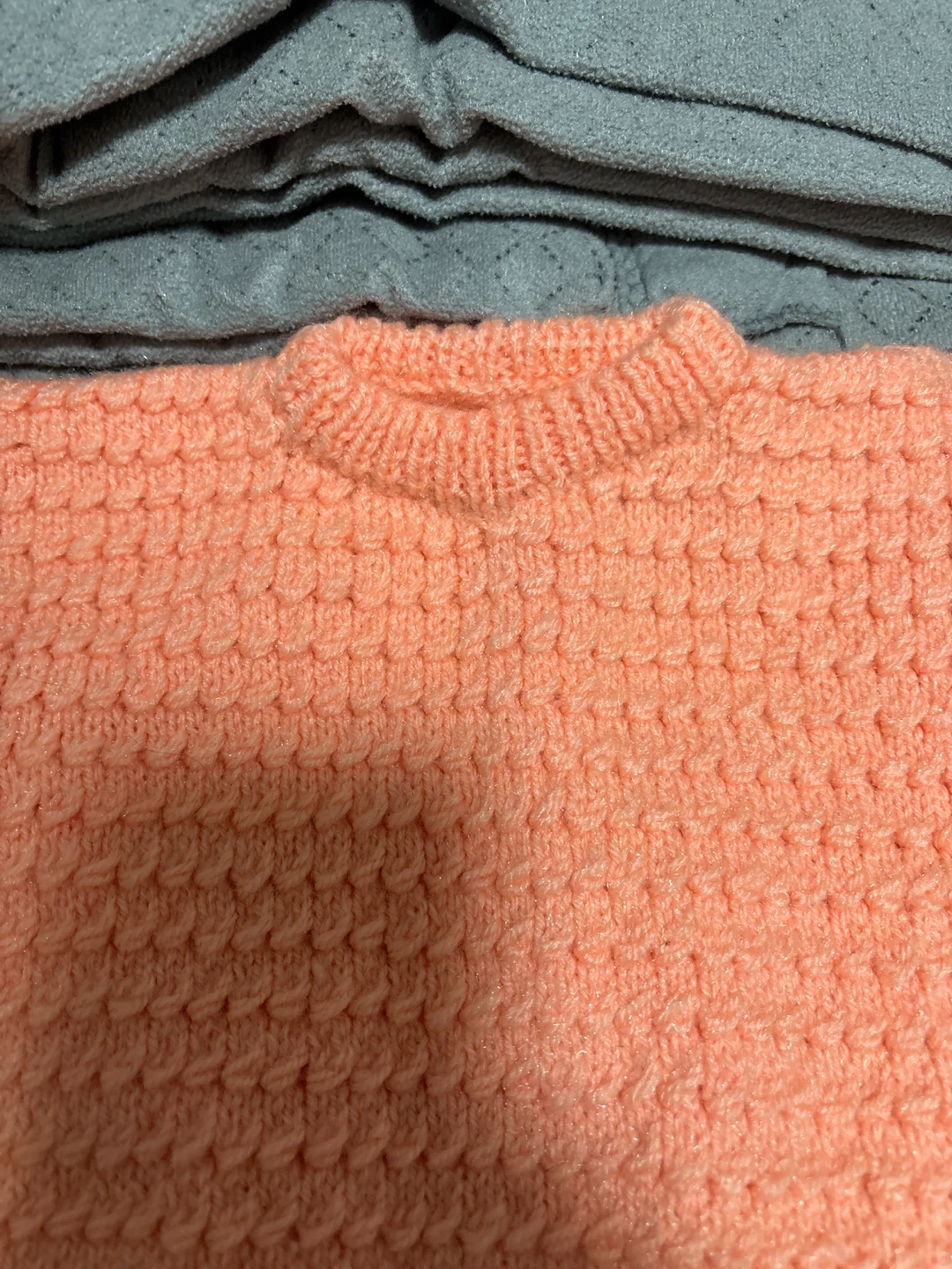 Hand-Knitted Peach Sweater - photo 2