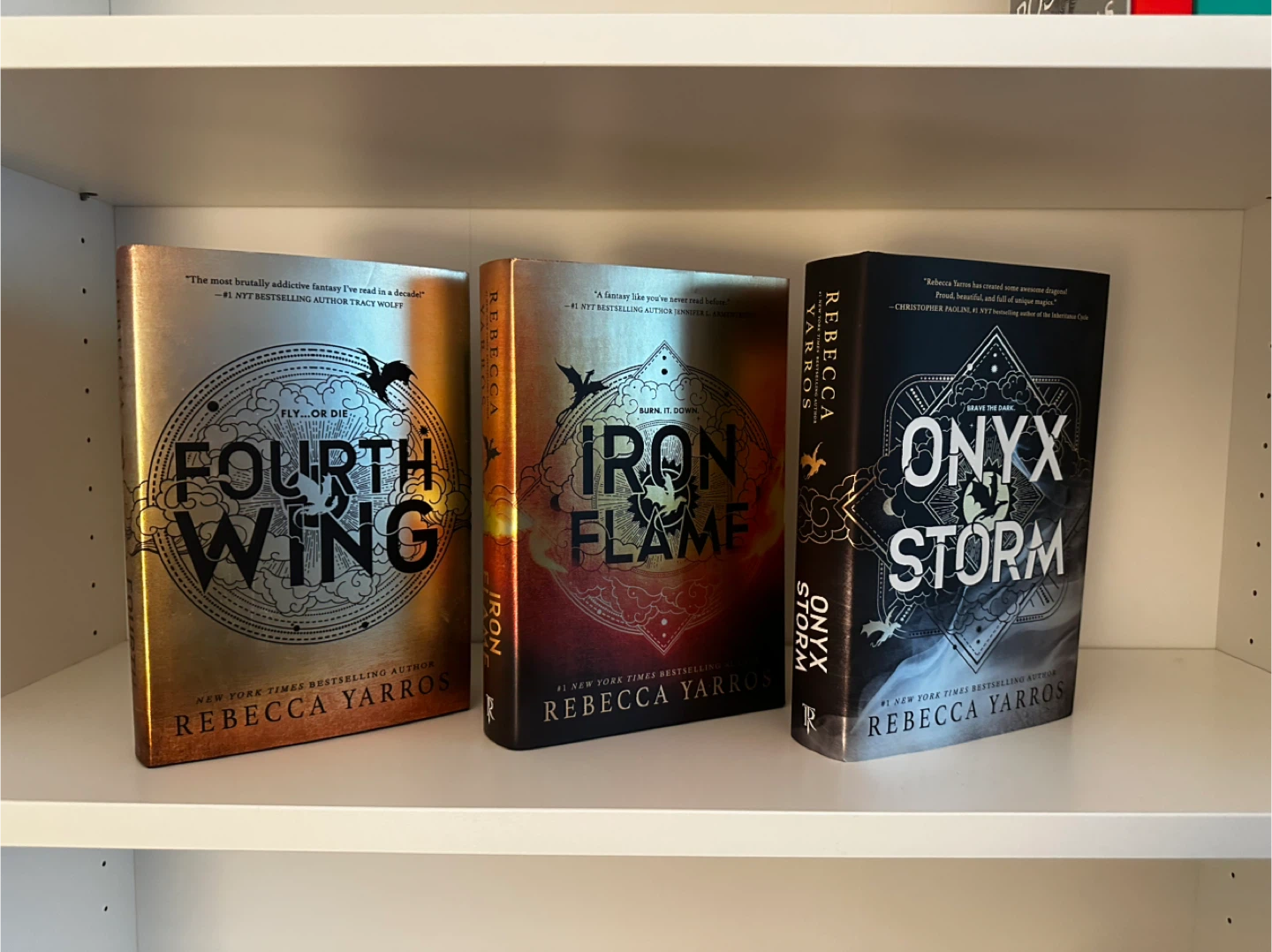 Fourth Wing, Iron Flame, Onyx Storm by Rebecca Yarros