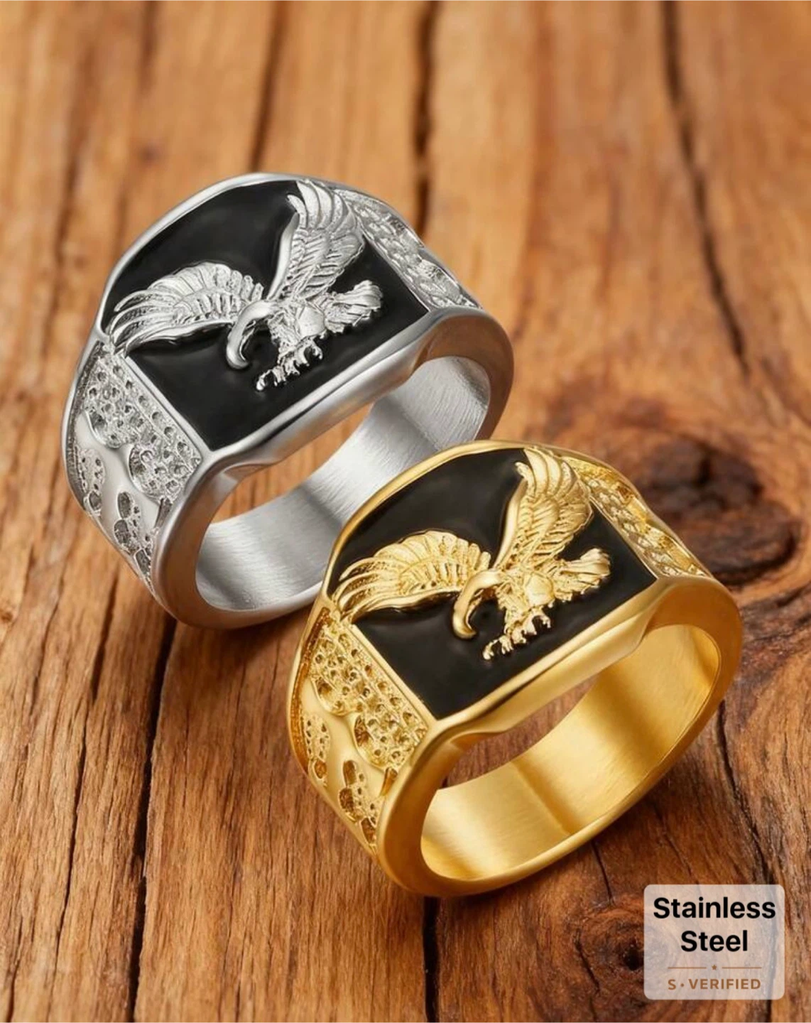 Eagle Design Ring - Gold & Silver
