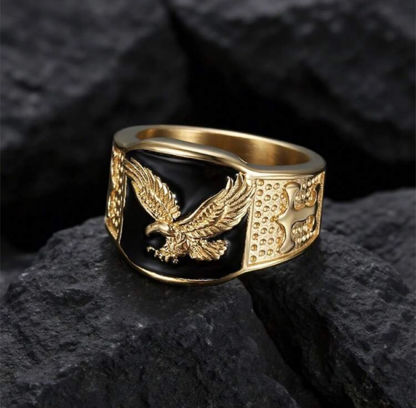 Eagle Design Ring - Gold & Silver - photo 3