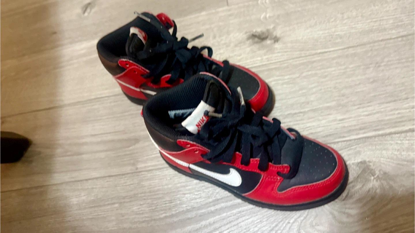 Kids 13C Nike Dunk High Sneakers - Red/Black - photo 4