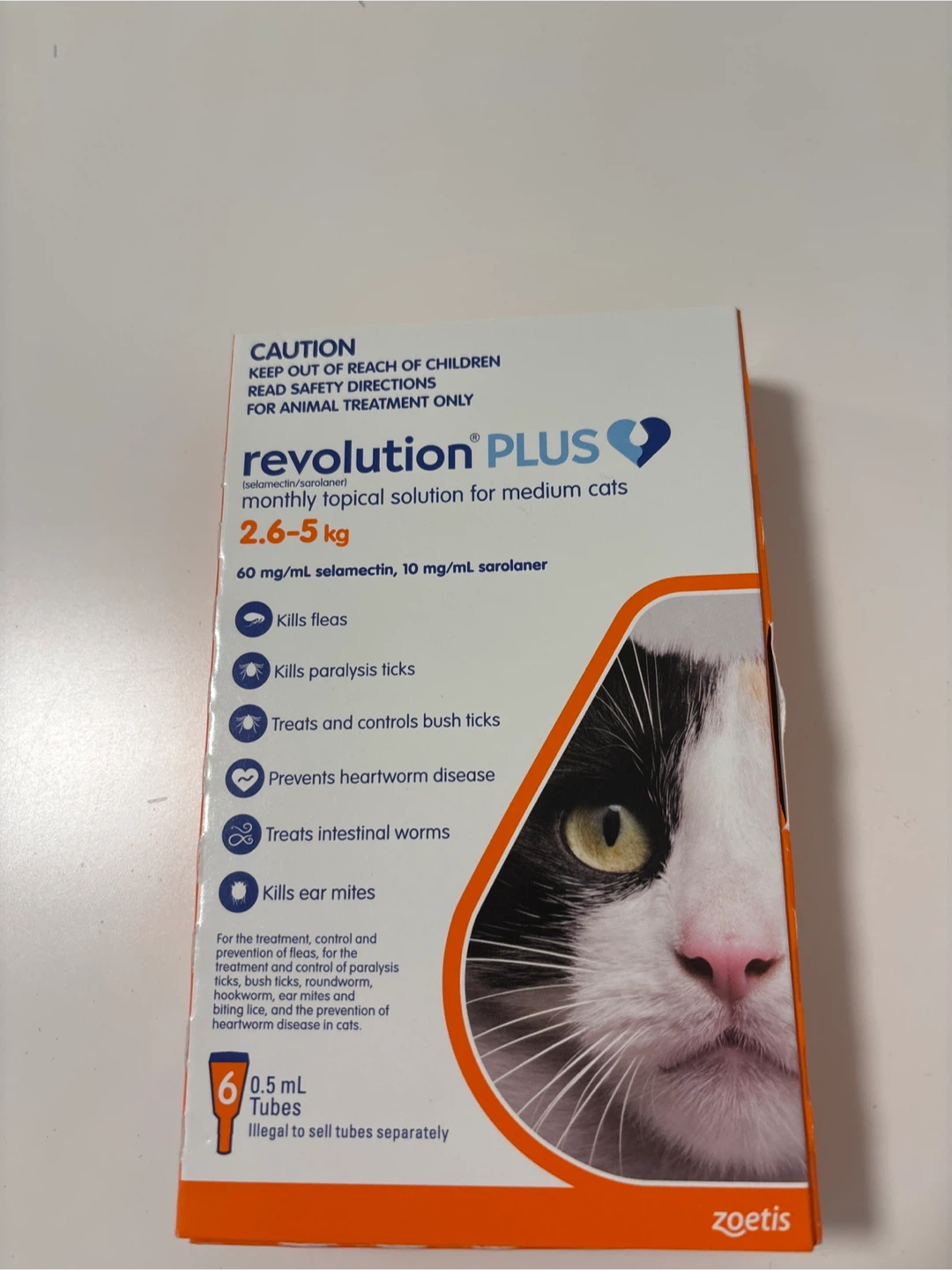 Revolution PLUS 2.6-5 kg Cat Flea/Tick/Heartworm Treatment