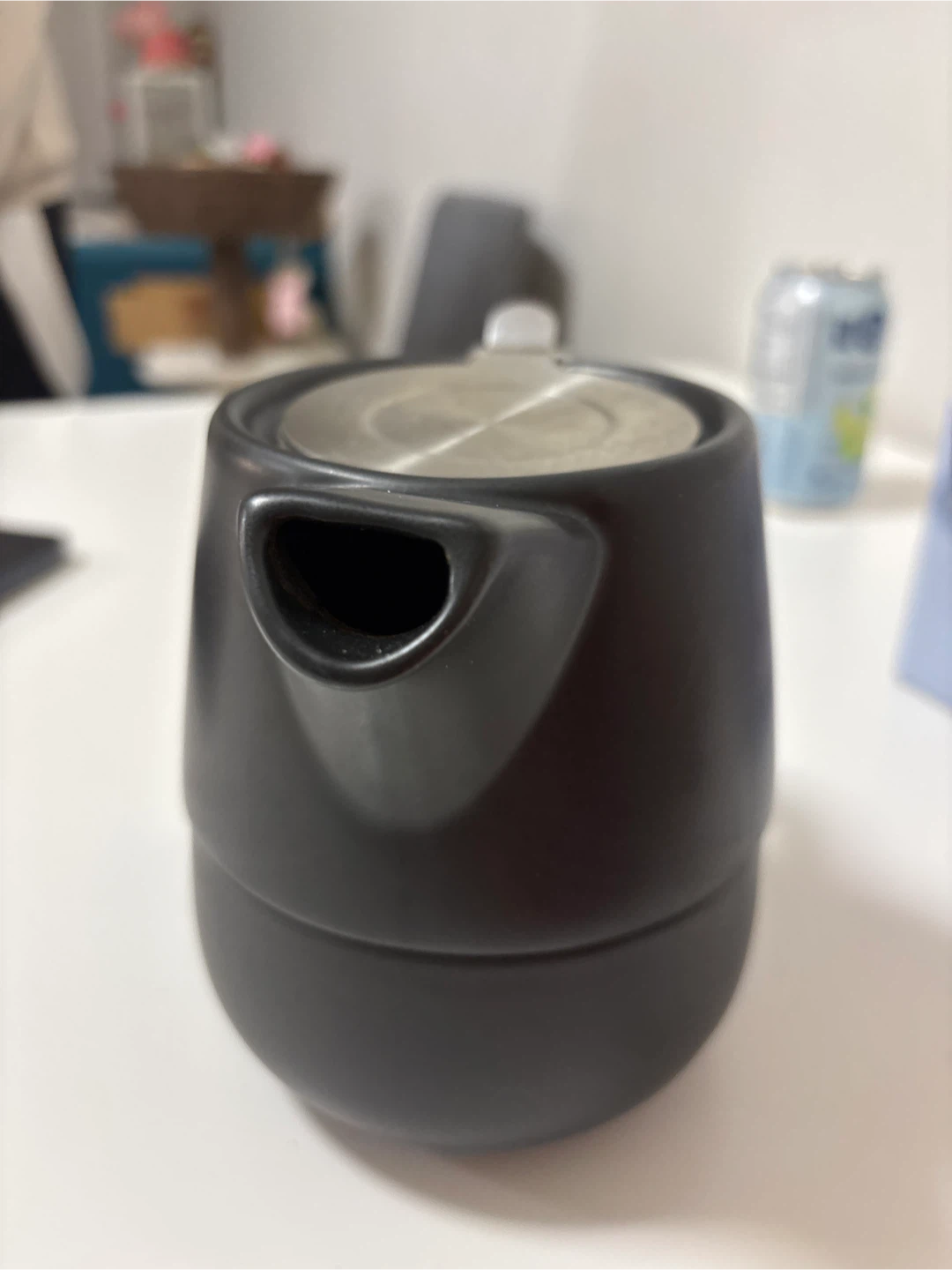 Black Ceramic Teapot with Cup