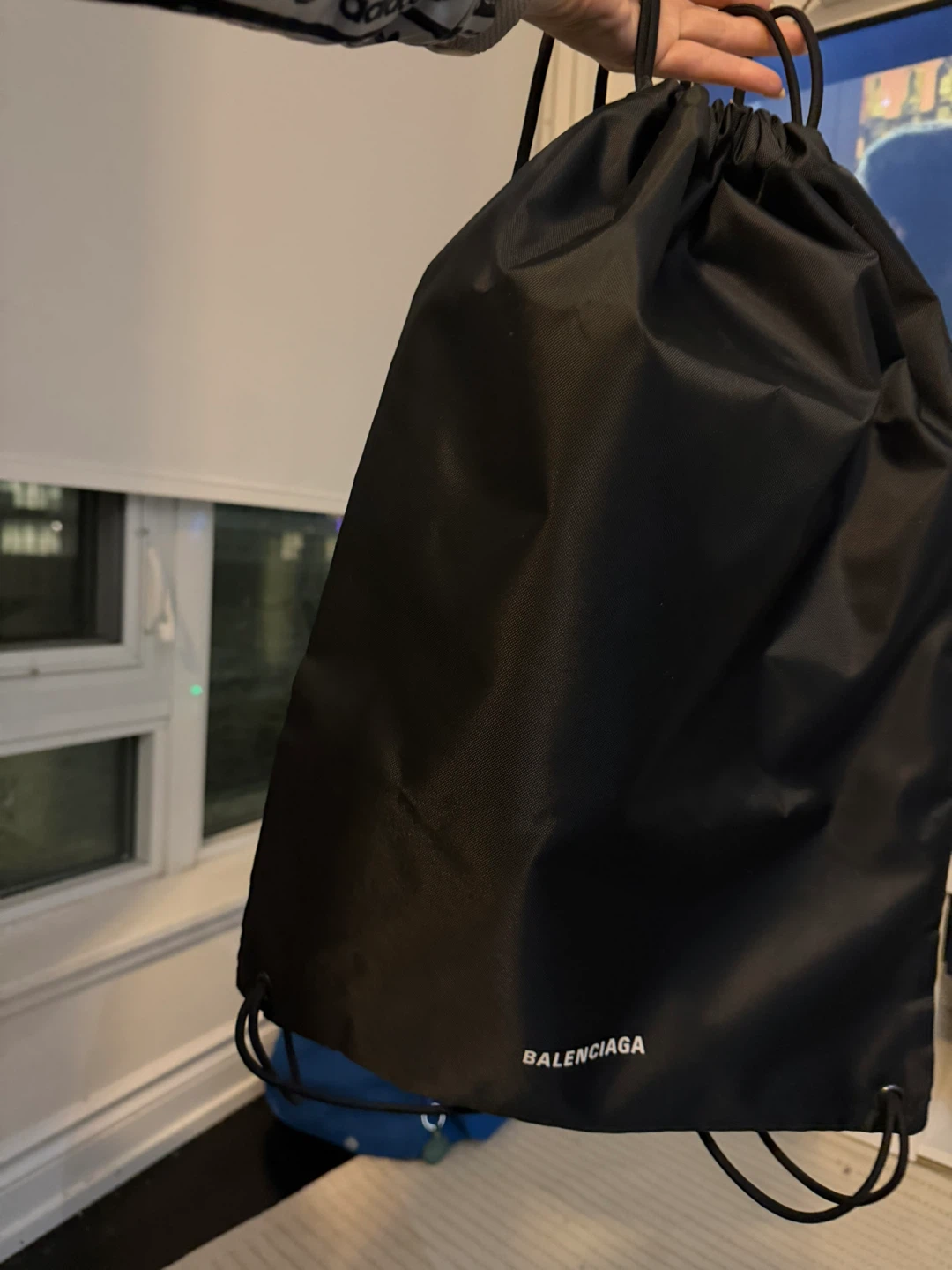 Balenciaga Black Drawstring Backpack