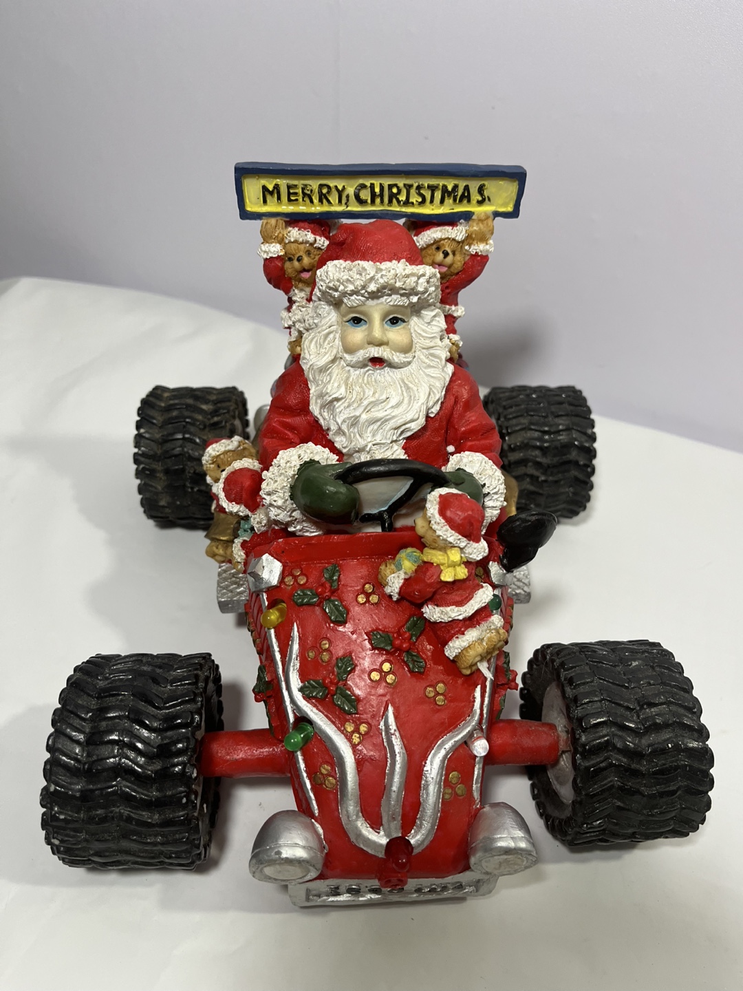 Christmas Santa Claus Car & Snowman Sleigh Figurines - photo 3