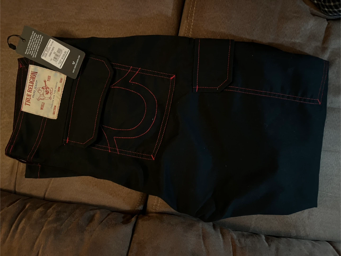 True Religion Cargo Pants - Black & Red - Size 32 - NEW - photo 3