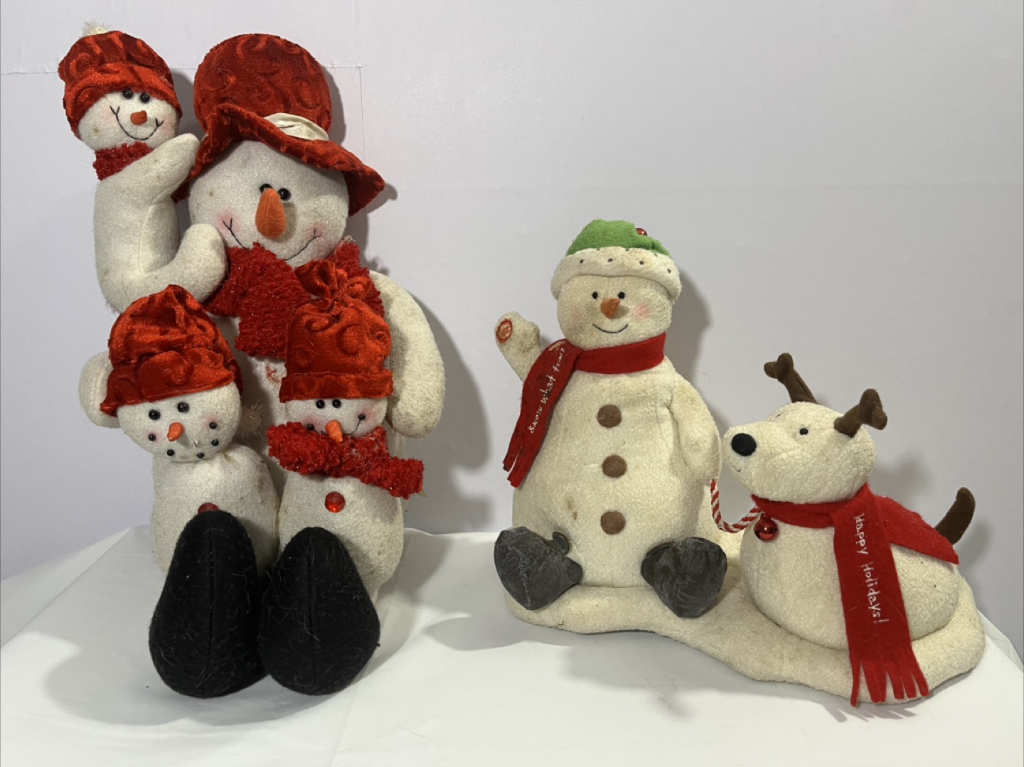 Christmas Snowman & Reindeer Plush Decorations - photo 2