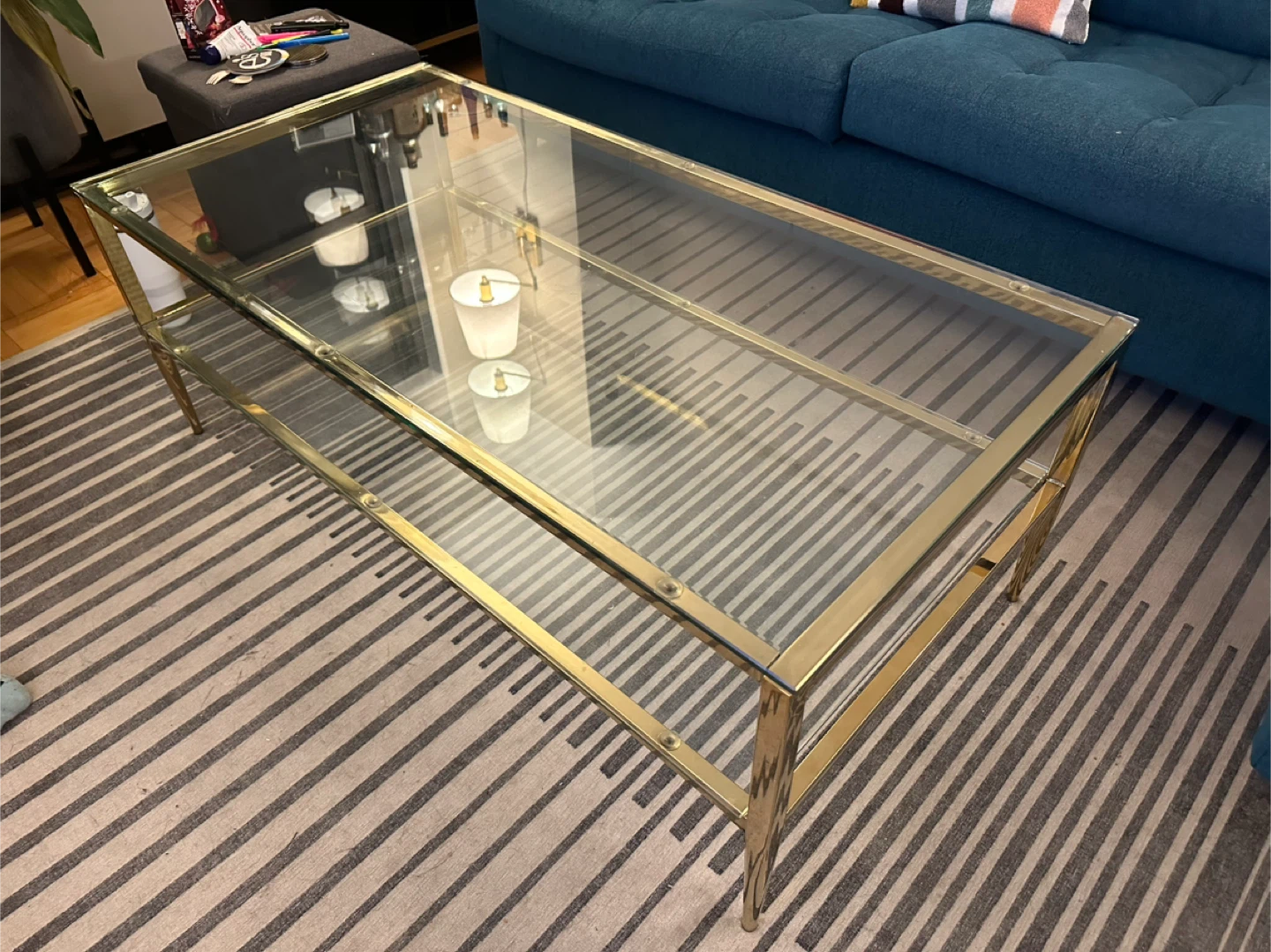 Glass & Gold Coffee Table