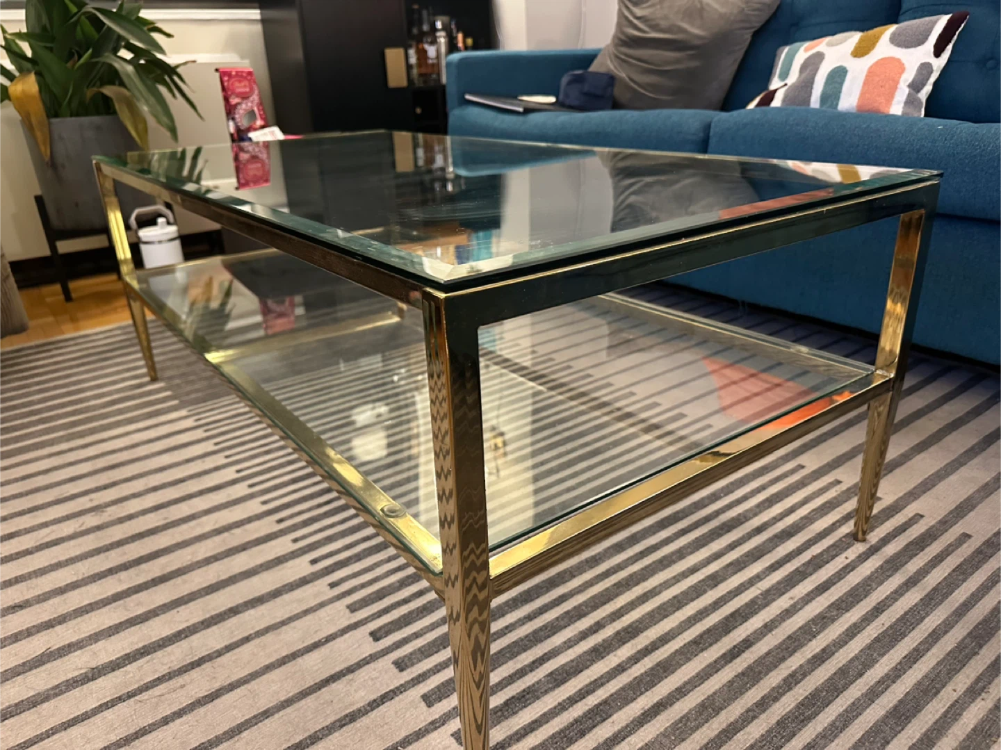 Glass & Gold Coffee Table - photo 3