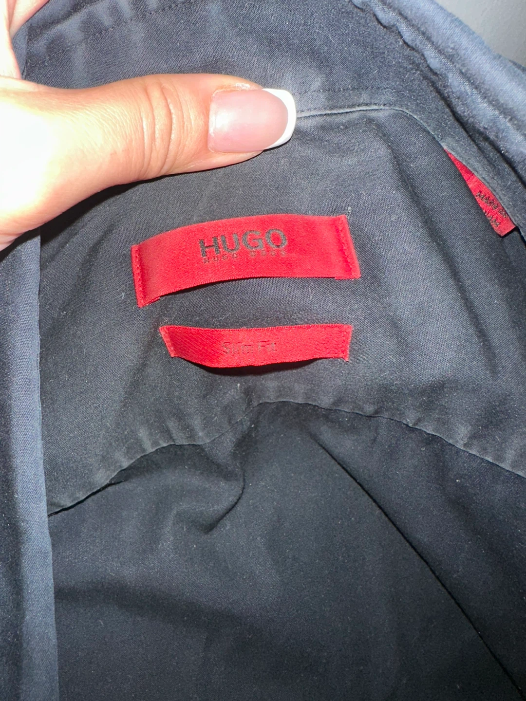 Hugo Boss Slim Fit Black Dress Shirt Size 15 1/2 - photo 3