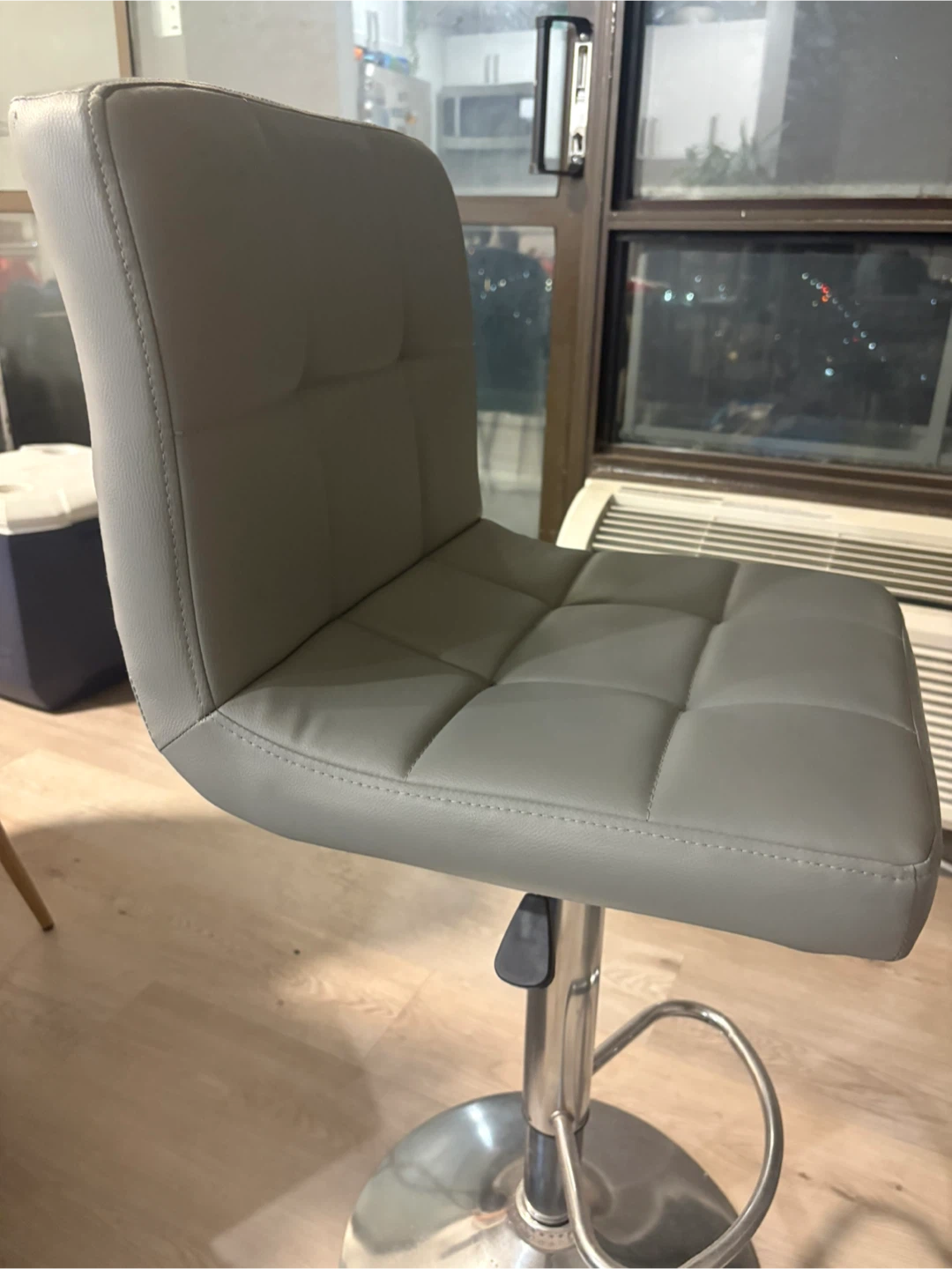 2 Grey Adjustable Height Bar Stool