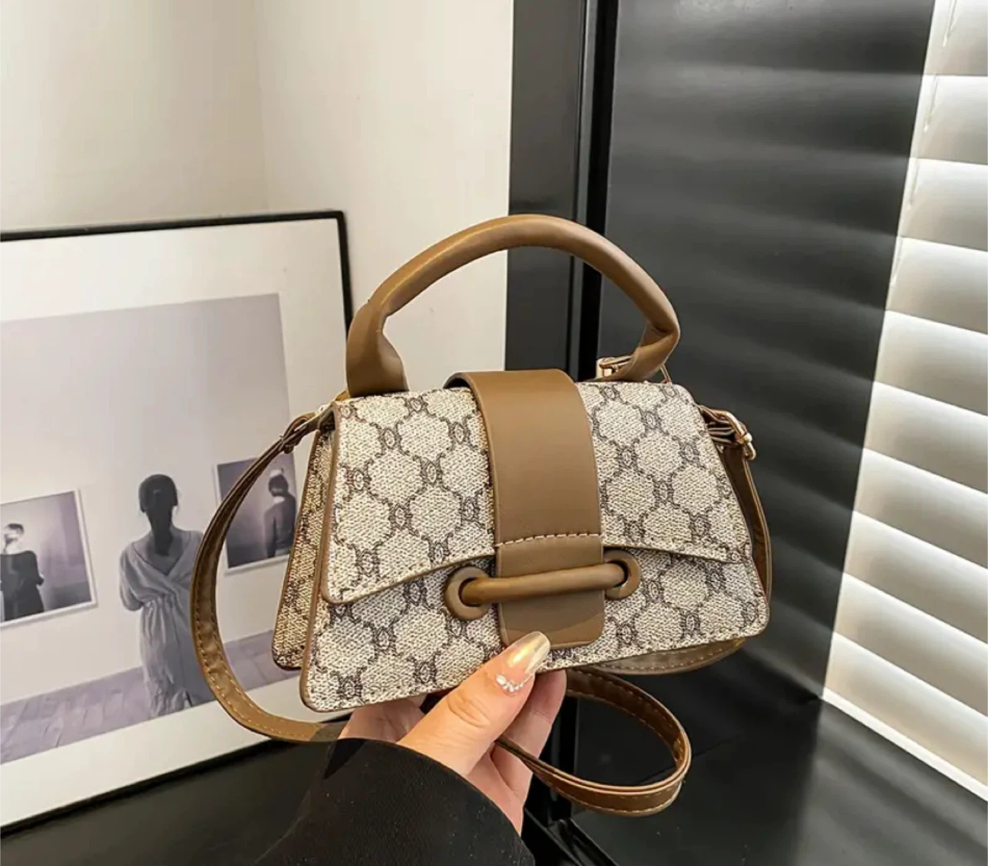 New ! Patterned Mini Top Handle Bag