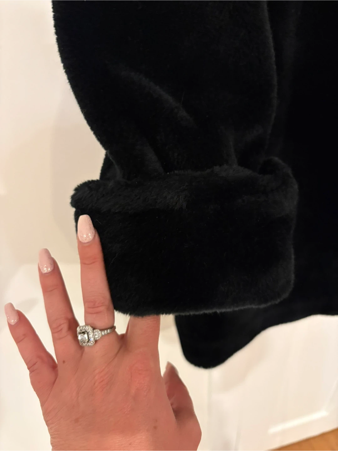 Black Faux Fur Toggle Coat - photo 4