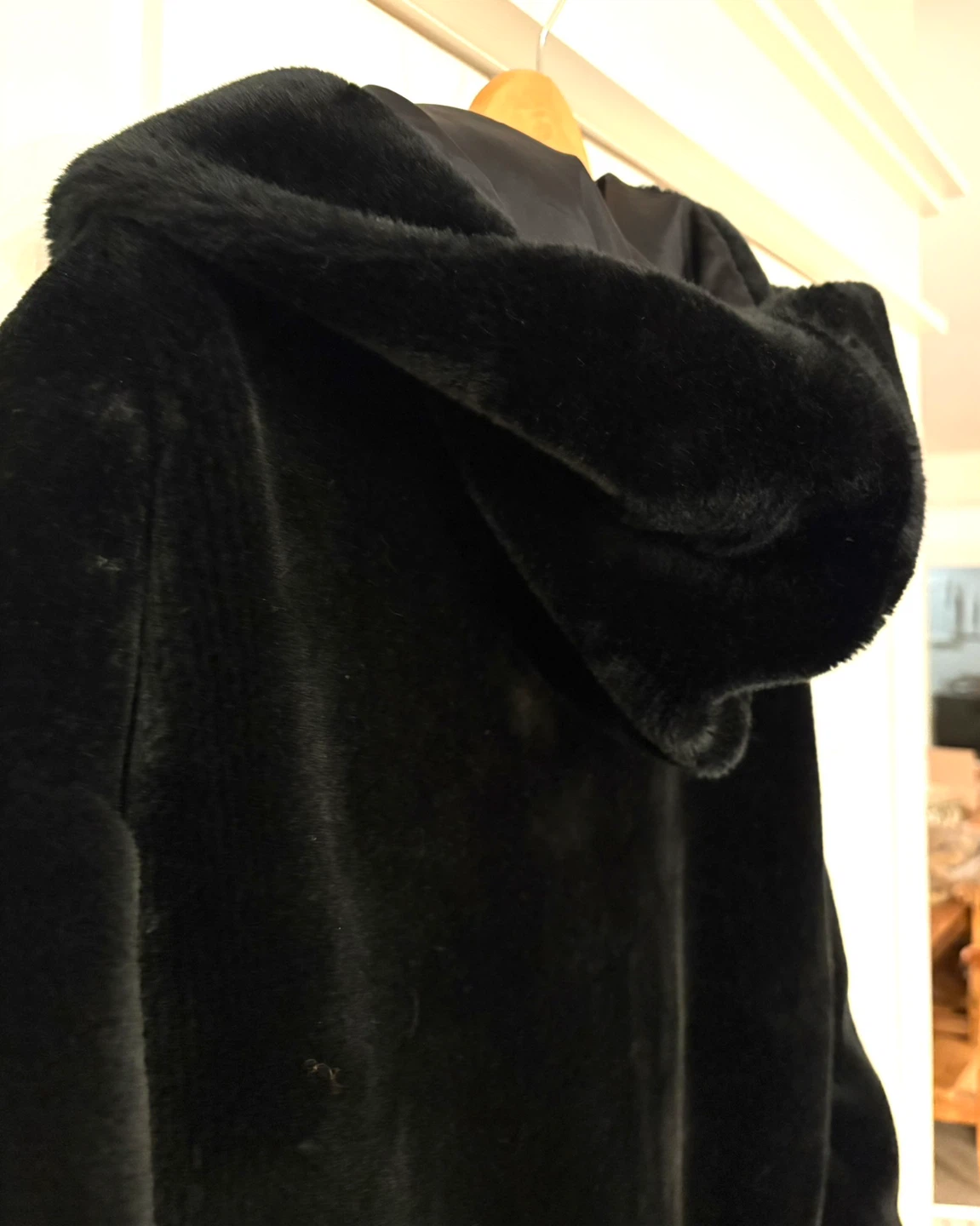 Black Faux Fur Toggle Coat - photo 2