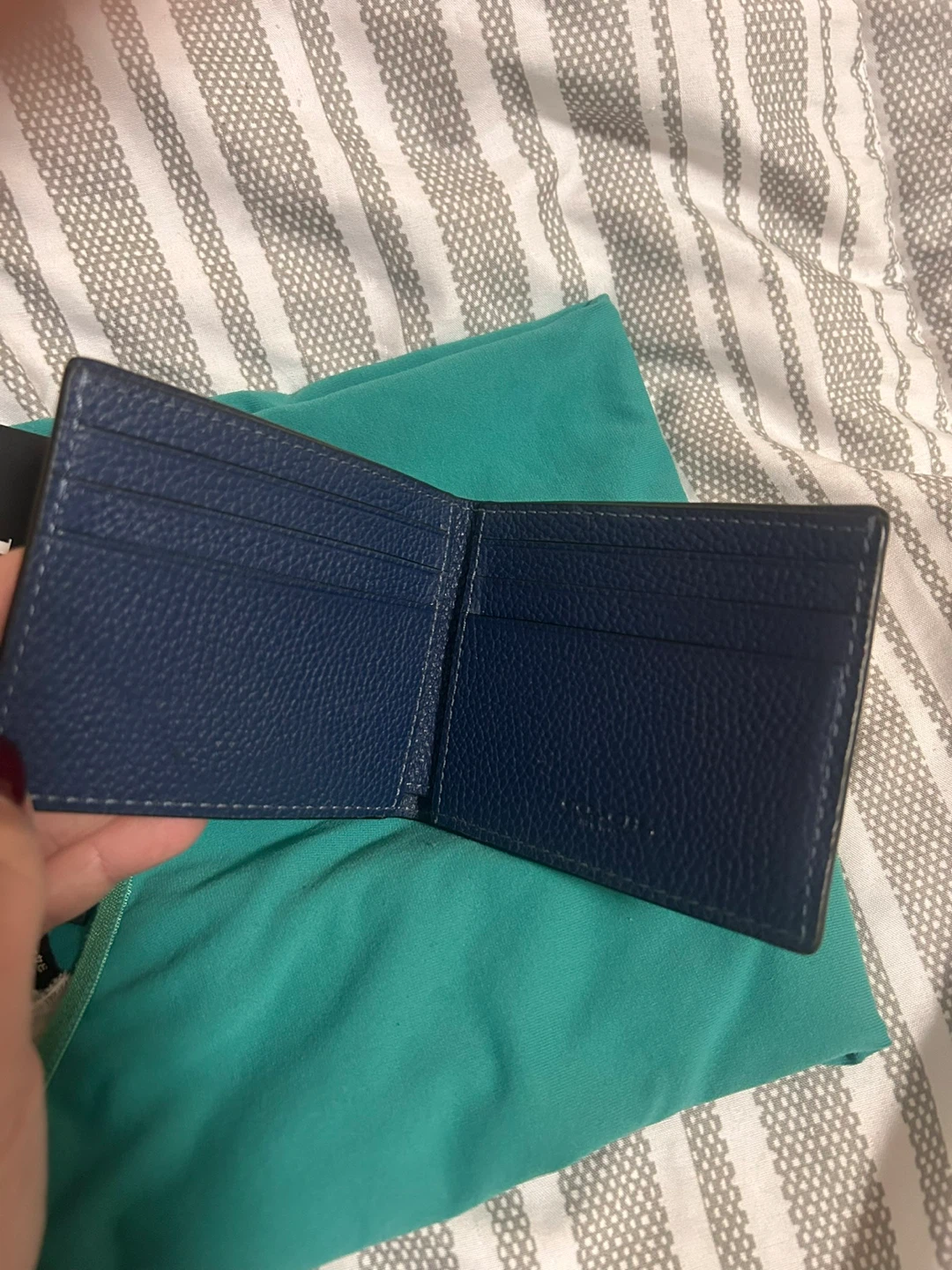 New Coach Navy Leather Slim Bifold Wallet - photo 4