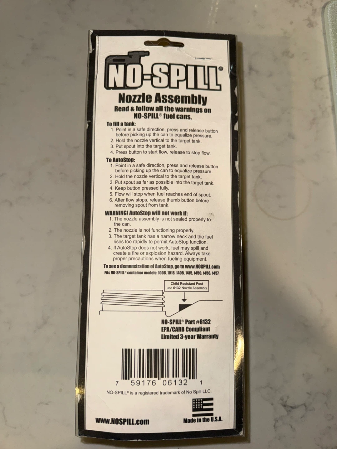 NO-SPILL Nozzle Assembly Part #6132 - photo 2