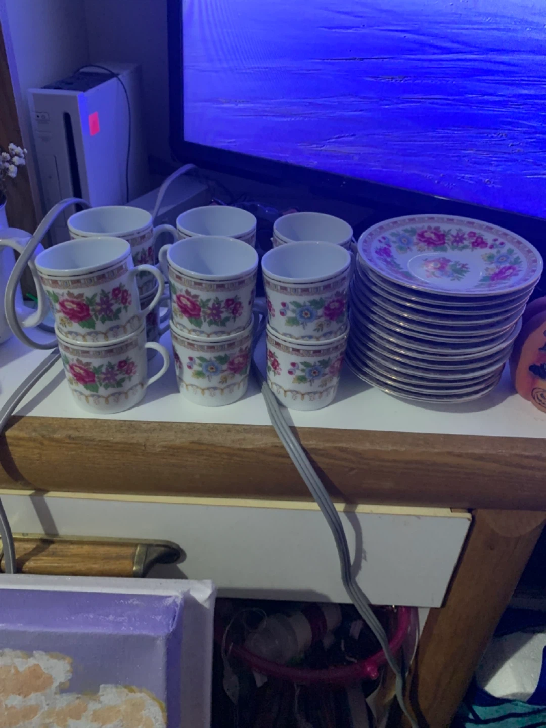 Floral Espresso Cups & Saucers - Made in China