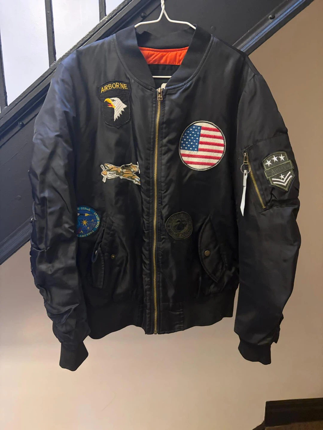 American Stitch Black Bomber Jacket XL